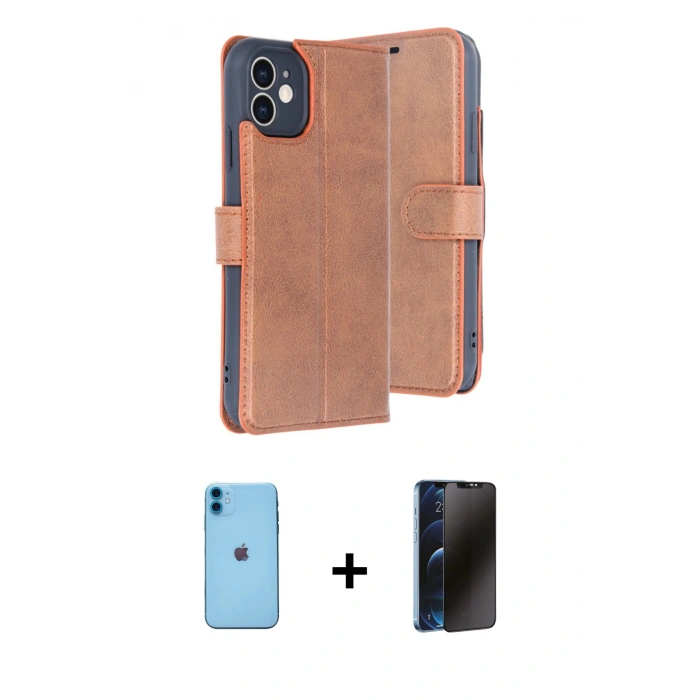 MARSİLYAN™- iPhone 11 Kılıf Siluet Işık Serisi - Siyah 3D Antistatik Hayalet Cam Ekran Koruyucu + Neon Fosforlu Kamera Lens - MI