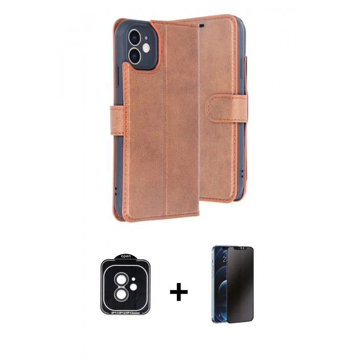 MARSİLYAN™- iPhone 11 Kılıf Siluet Işık Serisi - Siyah 3D Antistatik Hayalet Cam Ekran Koruyucu + PVD Metal Kamera Lens - SH