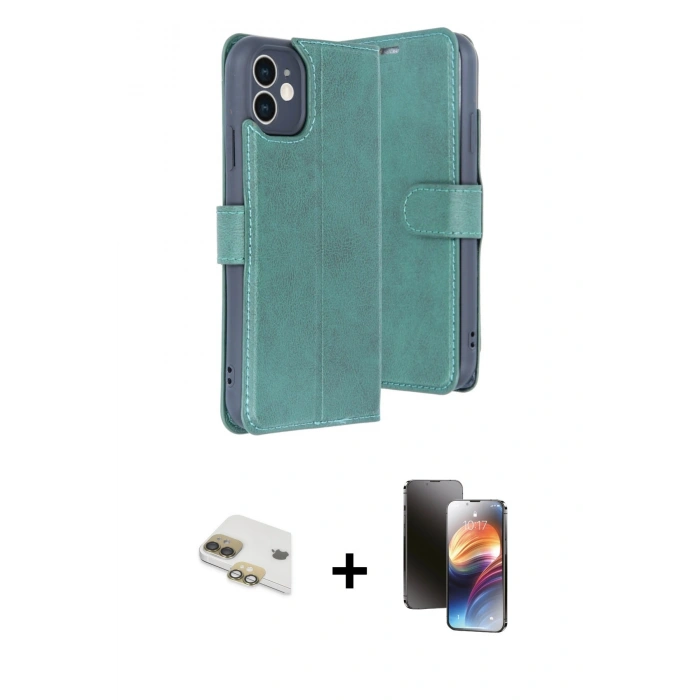 MARSİLYAN™- iPhone 11 Kılıf Siluet Işık Serisi - Siyah 3D Antistatik Mat Seramik Nano Ekran Koruyucu + Pers Alüminyum Kamera Lens - GD