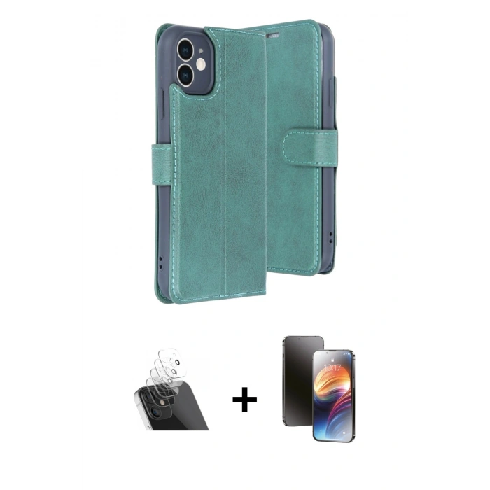 MARSİLYAN™- iPhone 11 Kılıf Siluet Işık Serisi - Siyah 3D Antistatik Mat Seramik Nano Ekran Koruyucu + Kamera Lens Koruma Cam - SF