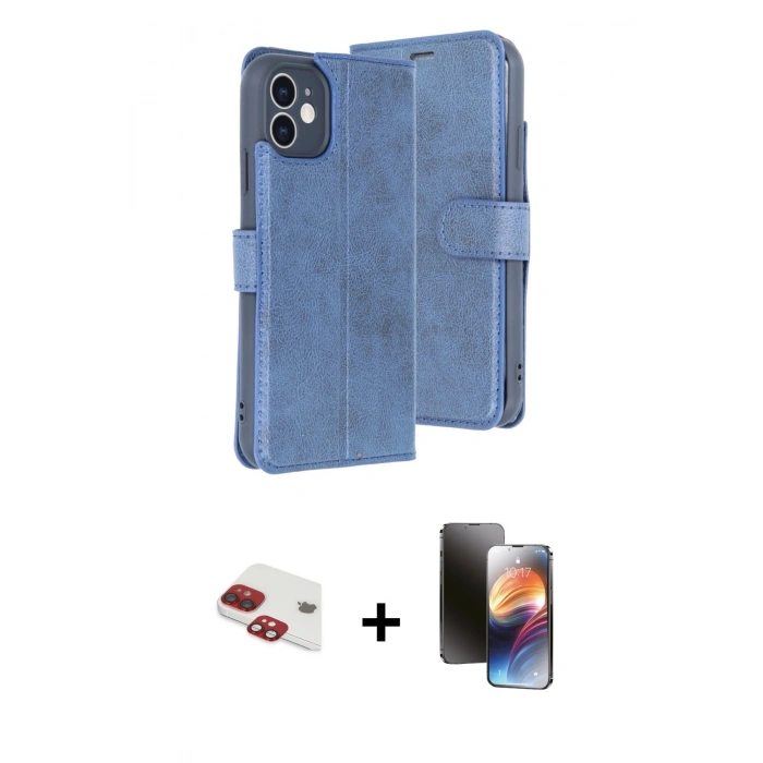 MARSİLYAN™- iPhone 11 Kılıf Siluet Işık Serisi - Siyah 3D Antistatik Mat Seramik Nano Ekran Koruyucu + Pers Alüminyum Kamera Lens - KI