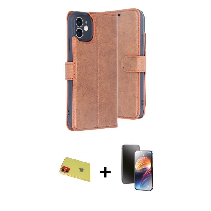 MARSİLYAN™- iPhone 11 Kılıf Siluet Işık Serisi - Siyah 3D Antistatik Mat Seramik Nano Ekran Koruyucu + Rainbow Kamera Lens Koruma Cam - KI