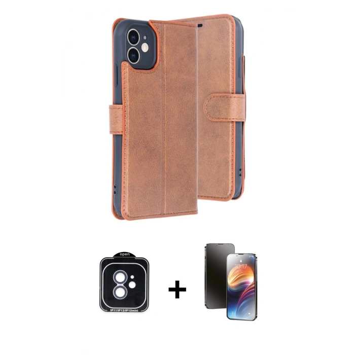 MARSİLYAN™- iPhone 11 Kılıf Siluet Işık Serisi - Siyah 3D Antistatik Mat Seramik Nano Ekran Koruyucu + Mavi PVD Metal Kamera Lens