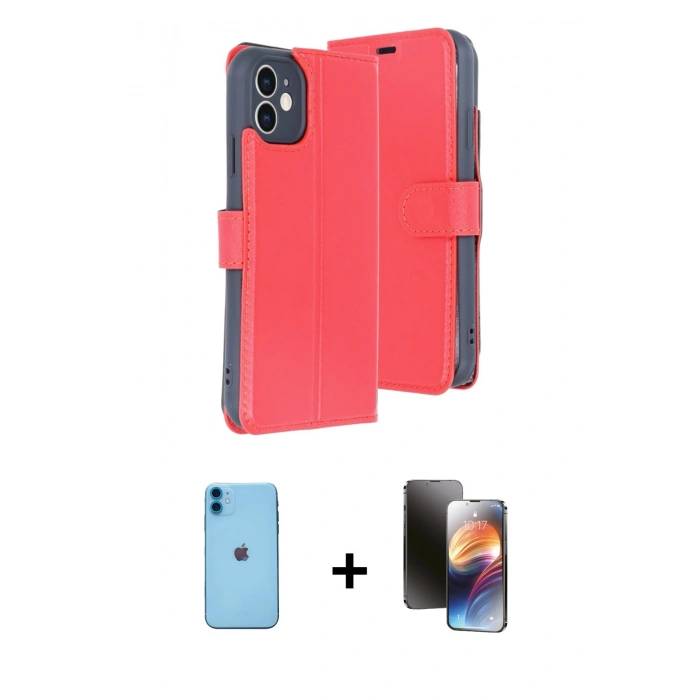 MARSİLYAN™- iPhone 11 Kılıf Siluet Işık Serisi - Siyah 3D Antistatik Mat Seramik Nano Ekran Koruyucu + Neon Fosforlu Kamera Lens - MI
