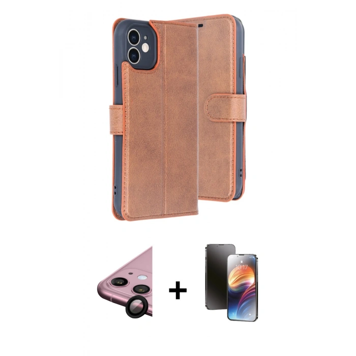 MARSİLYAN™- iPhone 11 Kılıf Siluet Işık Serisi - Siyah 3D Antistatik Mat Seramik Nano Ekran Koruyucu + Raze Metal Kamera Lens - SH