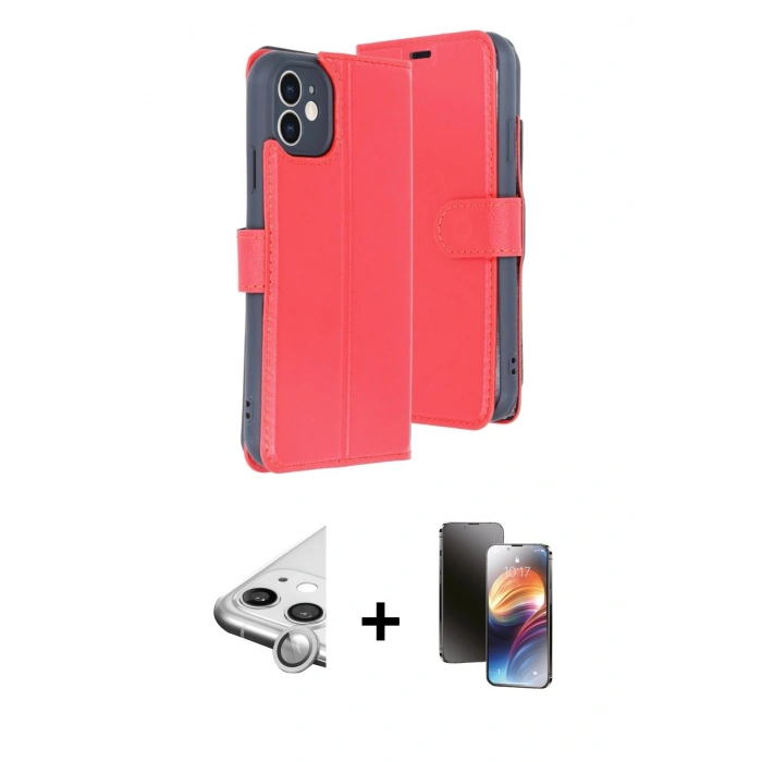 MARSİLYAN™- iPhone 11 Kılıf Siluet Işık Serisi - Siyah 3D Antistatik Mat Seramik Nano Ekran Koruyucu + Raze Metal Kamera Lens - GS