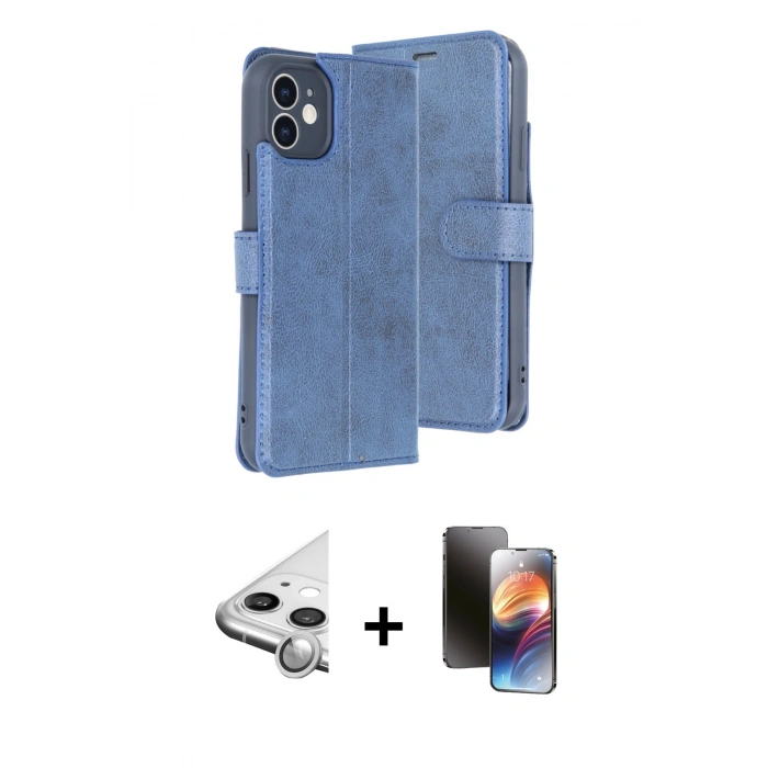 MARSİLYAN™- iPhone 11 Kılıf Siluet Işık Serisi - Siyah 3D Antistatik Mat Seramik Nano Ekran Koruyucu + Raze Metal Kamera Lens - GS