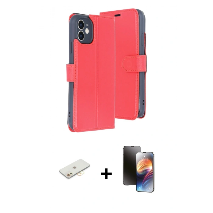 MARSİLYAN™- iPhone 11 Kılıf Siluet Işık Serisi - Siyah 3D Antistatik Mat Seramik Nano Ekran Koruyucu + Renkli Kamera Lens Koruma Cam - SI