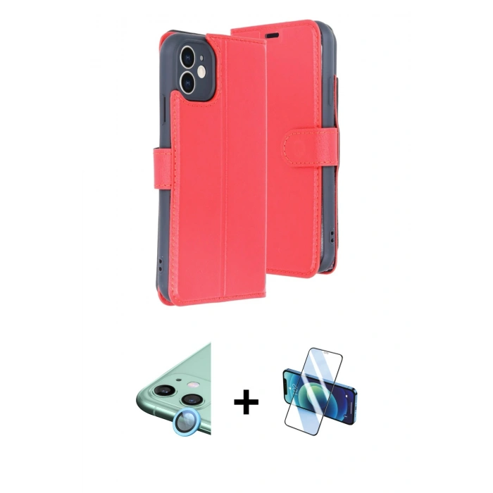 MARSİLYAN™- iPhone 11 Kılıf Siluet Işık Serisi - Siyah 3D Antistatik Seramik Nano Ekran Koruyucu + Raze Metal Kamera Lens - MI