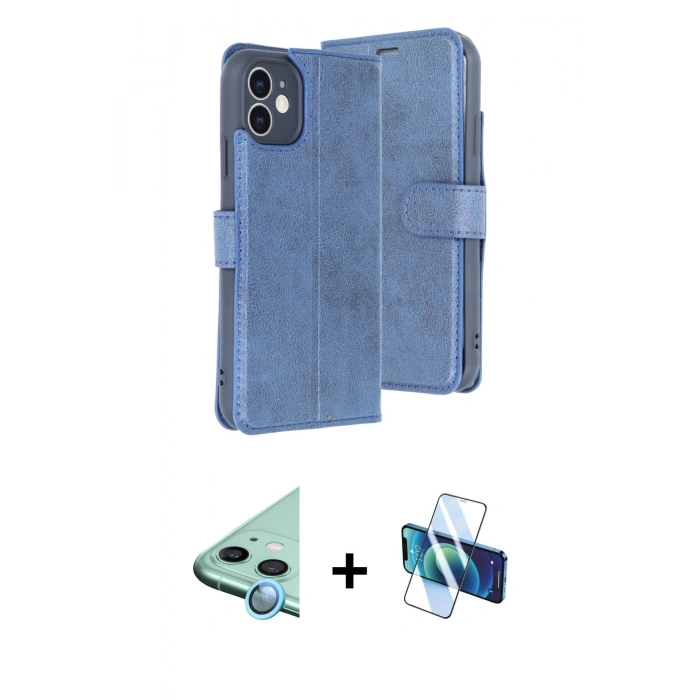 MARSİLYAN™- iPhone 11 Kılıf Siluet Işık Serisi - Siyah 3D Antistatik Seramik Nano Ekran Koruyucu + Raze Metal Kamera Lens - MI