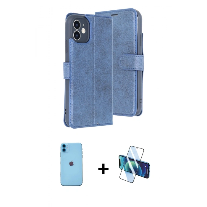 MARSİLYAN™- iPhone 11 Kılıf Siluet Işık Serisi - Siyah 3D Antistatik Seramik Nano Ekran Koruyucu + Neon Fosforlu Kamera Lens - MI