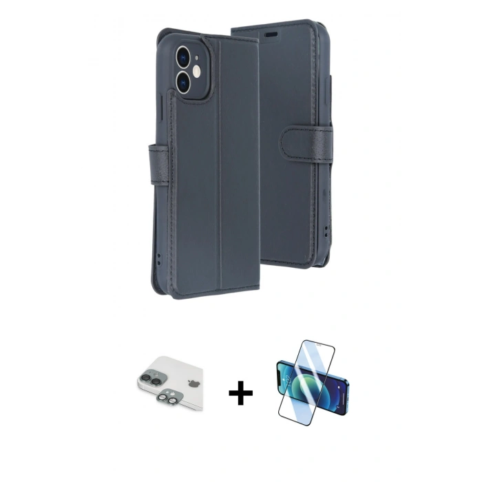 MARSİLYAN™- iPhone 11 Kılıf Siluet Işık Serisi - Siyah 3D Antistatik Seramik Nano Ekran Koruyucu + Pers Alüminyum Kamera Lens - YL
