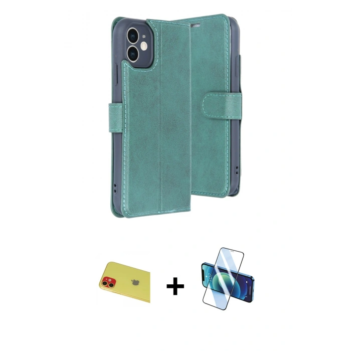 MARSİLYAN™- iPhone 11 Kılıf Siluet Işık Serisi - Siyah 3D Antistatik Seramik Nano Ekran Koruyucu + Rainbow Kamera Lens Koruma Cam - KI