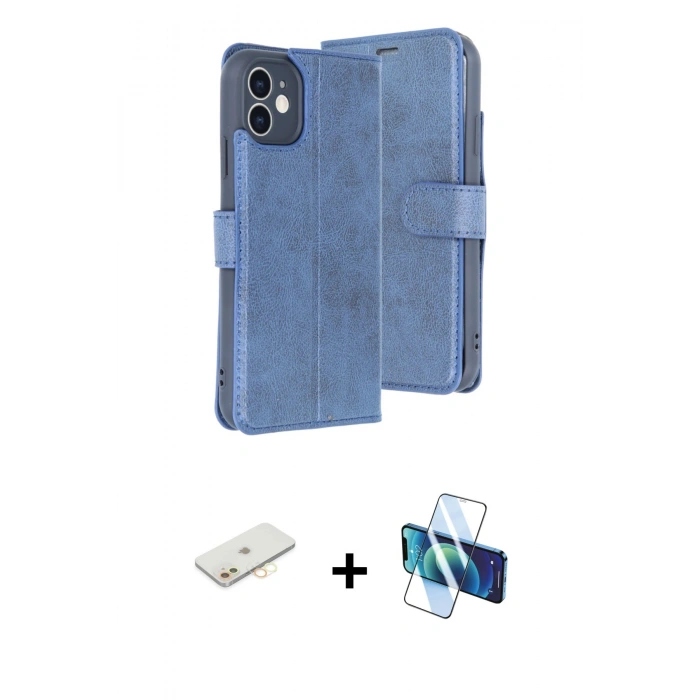 MARSİLYAN™- iPhone 11 Kılıf Siluet Işık Serisi - Siyah 3D Antistatik Seramik Nano Ekran Koruyucu + Renkli Kamera Lens Koruma Cam - SI