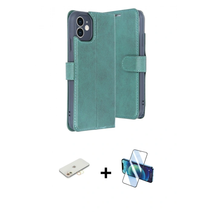 MARSİLYAN™- iPhone 11 Kılıf Siluet Işık Serisi - Siyah 3D Antistatik Seramik Nano Ekran Koruyucu + Renkli Kamera Lens Koruma Cam - SI