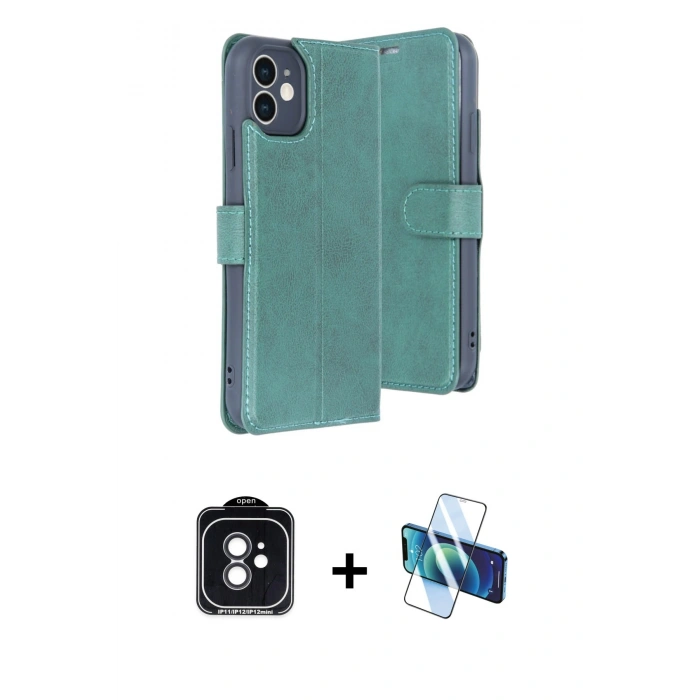 MARSİLYAN™- iPhone 11 Kılıf Siluet Işık Serisi - Siyah 3D Antistatik Seramik Nano Ekran Koruyucu + PVD Metal Kamera Lens - SH
