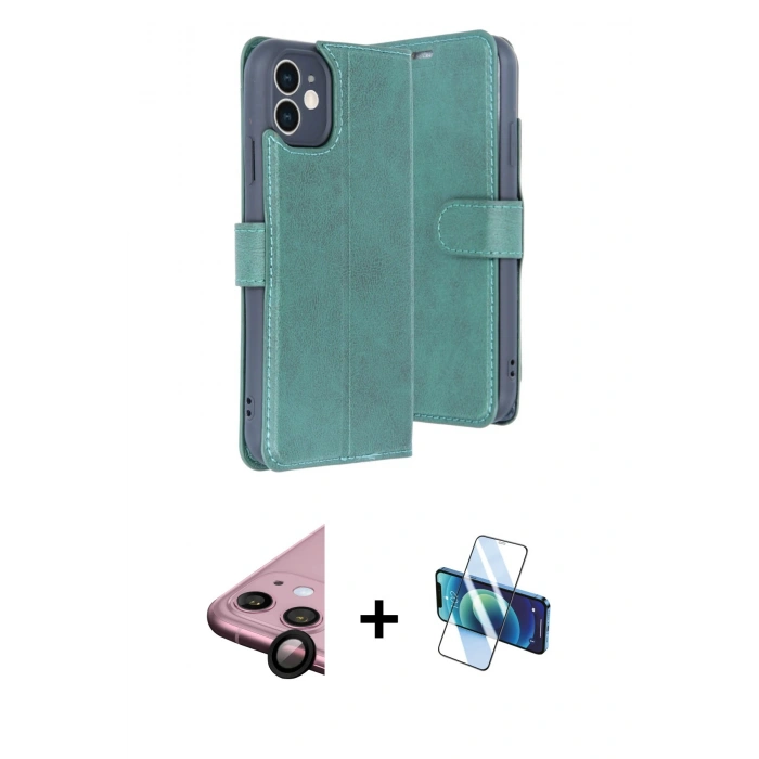MARSİLYAN™- iPhone 11 Kılıf Siluet Işık Serisi - Siyah 3D Antistatik Seramik Nano Ekran Koruyucu + Raze Metal Kamera Lens - SH