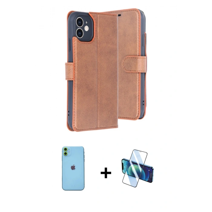 MARSİLYAN™- iPhone 11 Kılıf Siluet Işık Serisi - Siyah 3D Antistatik Seramik Nano Ekran Koruyucu + Neon Fosforlu Kamera Lens - YL