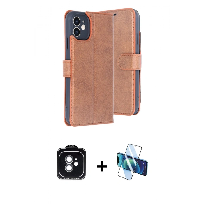 MARSİLYAN™- iPhone 11 Kılıf Siluet Işık Serisi - Siyah 3D Antistatik Seramik Nano Ekran Koruyucu + PVD Metal Kamera Lens - YL