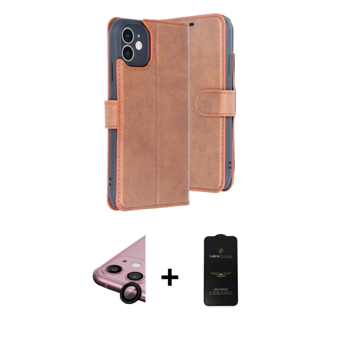 MARSİLYAN™- iPhone 11 Kılıf Siluet Işık Serisi - Siyah 6D Antistatik Mat Seramik Hayalet Nano Ekran Koruyucu + Raze Metal Kamera Lens - SH