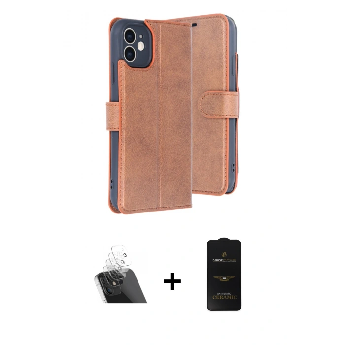 MARSİLYAN™- iPhone 11 Kılıf Siluet Işık Serisi - Siyah 6D Antistatik Mat Seramik Hayalet Nano Ekran Koruyucu + Kamera Lens Koruma Cam - SF