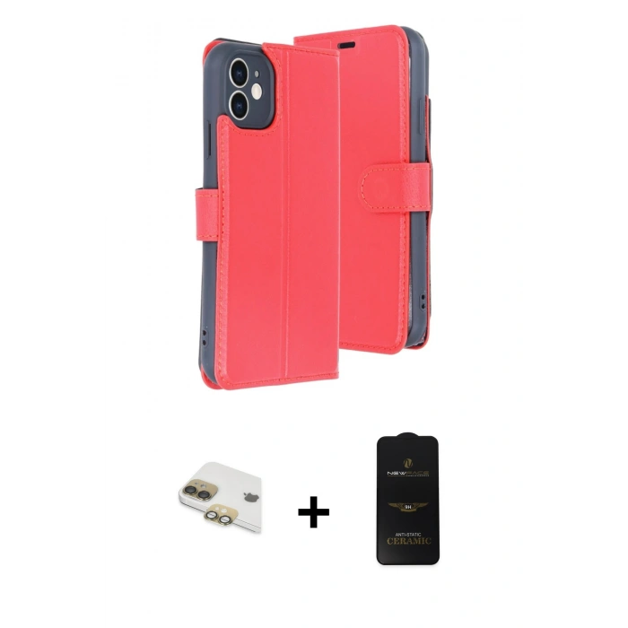 MARSİLYAN™- iPhone 11 Kılıf Siluet Işık Serisi - Siyah 6D Antistatik Mat Seramik Hayalet Nano Ekran Koruyucu + Pers Alüminyum Kamera Lens - GD
