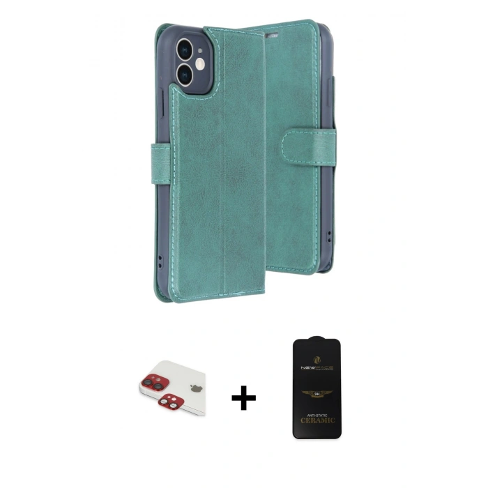 MARSİLYAN™- iPhone 11 Kılıf Siluet Işık Serisi - Siyah 6D Antistatik Mat Seramik Hayalet Nano Ekran Koruyucu + Pers Alüminyum Kamera Lens - KI