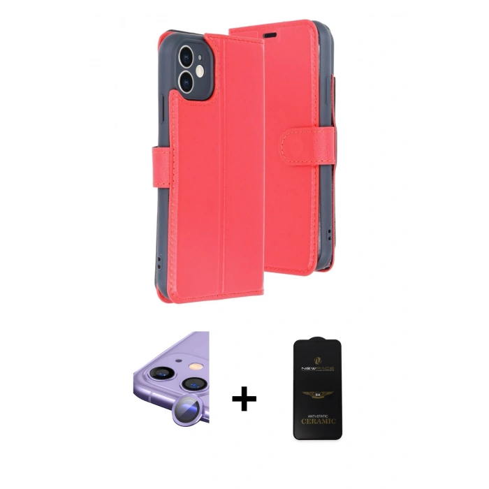 MARSİLYAN™- iPhone 11 Kılıf Siluet Işık Serisi - Siyah 6D Antistatik Mat Seramik Hayalet Nano Ekran Koruyucu + Raze Metal Kamera Lens - MR