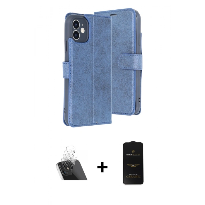 MARSİLYAN™- iPhone 11 Kılıf Siluet Işık Serisi - Siyah 6D Antistatik Mat Seramik Hayalet Nano Ekran Koruyucu + Kamera Lens Koruma Cam - SF