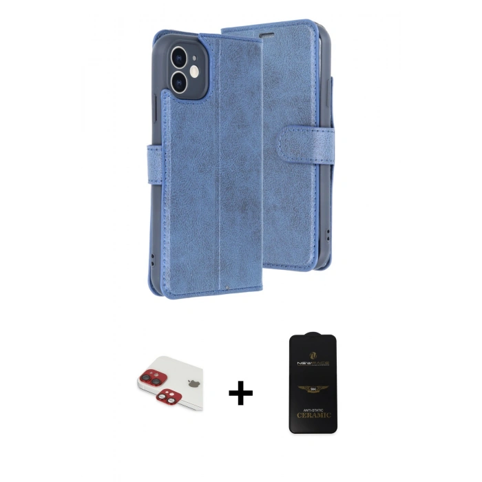 MARSİLYAN™- iPhone 11 Kılıf Siluet Işık Serisi - Siyah 6D Antistatik Mat Seramik Hayalet Nano Ekran Koruyucu + Pers Alüminyum Kamera Lens - KI