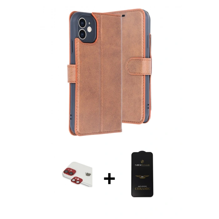 MARSİLYAN™- iPhone 11 Kılıf Siluet Işık Serisi - Siyah 6D Antistatik Mat Seramik Hayalet Nano Ekran Koruyucu + Pers Alüminyum Kamera Lens - KI