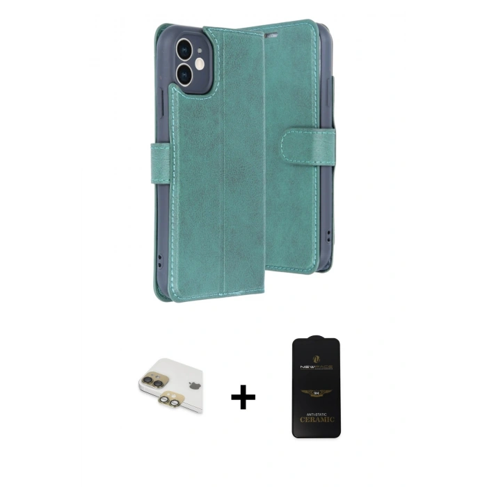 MARSİLYAN™- iPhone 11 Kılıf Siluet Işık Serisi - Siyah 6D Antistatik Mat Seramik Hayalet Nano Ekran Koruyucu + Pers Alüminyum Kamera Lens - GD