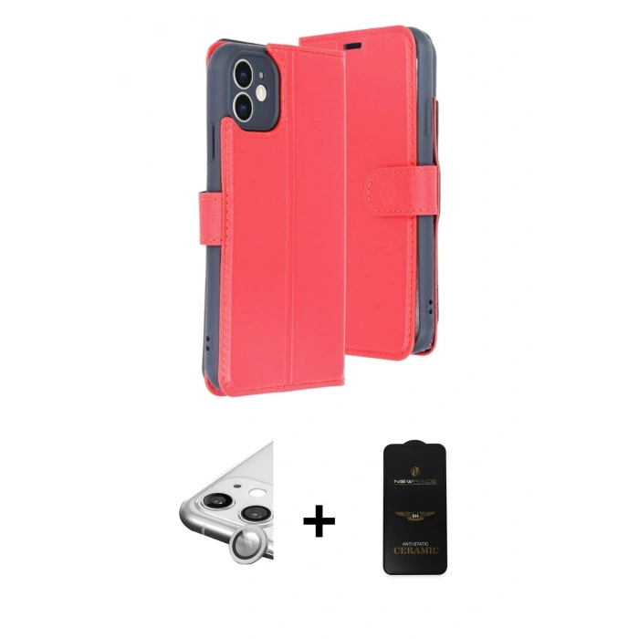MARSİLYAN™- iPhone 11 Kılıf Siluet Işık Serisi - Siyah 6D Antistatik Mat Seramik Hayalet Nano Ekran Koruyucu + Raze Metal Kamera Lens - GS