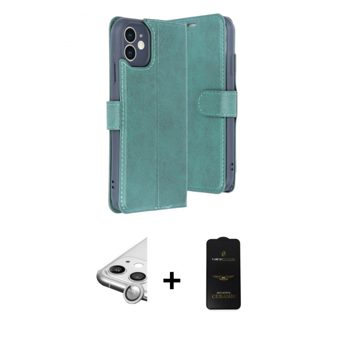 MARSİLYAN™- iPhone 11 Kılıf Siluet Işık Serisi - Siyah 6D Antistatik Mat Seramik Hayalet Nano Ekran Koruyucu + Raze Metal Kamera Lens - GS