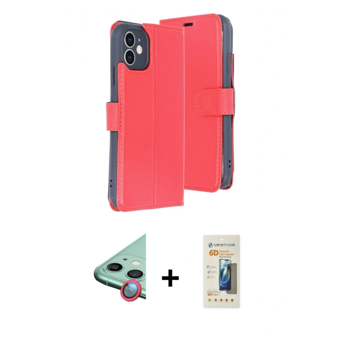 MARSİLYAN™- iPhone 11 Kılıf Siluet Işık Serisi - Siyah 6D Mat Seramik Hayalet Nano Ekran Koruyucu + Raze Metal Kamera Lens - KI