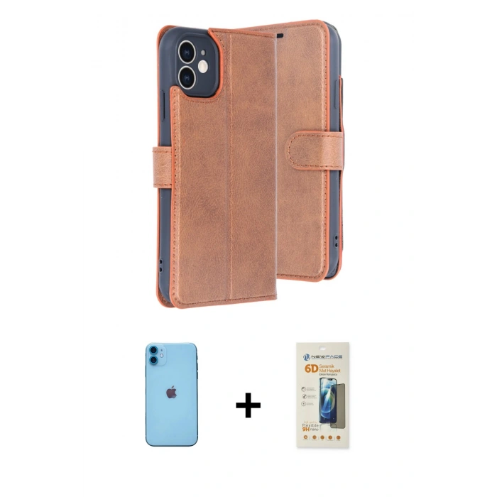 MARSİLYAN™- iPhone 11 Kılıf Siluet Işık Serisi - Siyah 6D Mat Seramik Hayalet Nano Ekran Koruyucu + Neon Fosforlu Kamera Lens - MI