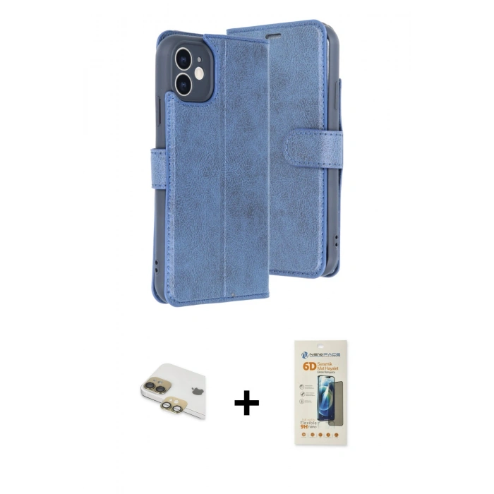 MARSİLYAN™- iPhone 11 Kılıf Siluet Işık Serisi - Siyah 6D Mat Seramik Hayalet Nano Ekran Koruyucu + Pers Alüminyum Kamera Lens - GD