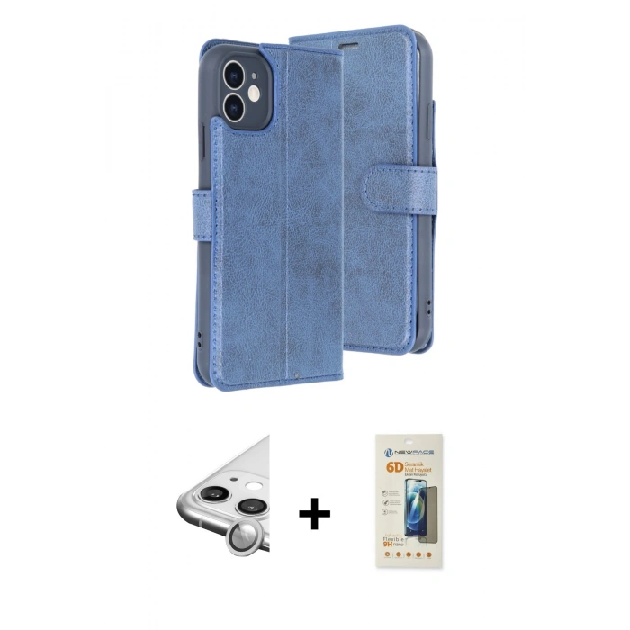 MARSİLYAN™- iPhone 11 Kılıf Siluet Işık Serisi - Siyah 6D Mat Seramik Hayalet Nano Ekran Koruyucu + Raze Metal Kamera Lens - GS