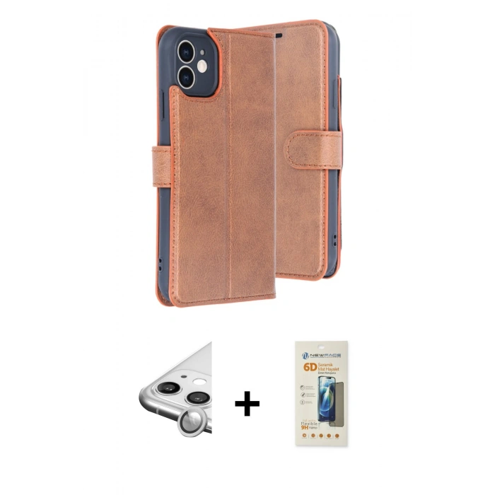 MARSİLYAN™- iPhone 11 Kılıf Siluet Işık Serisi - Siyah 6D Mat Seramik Hayalet Nano Ekran Koruyucu + Raze Metal Kamera Lens - GS