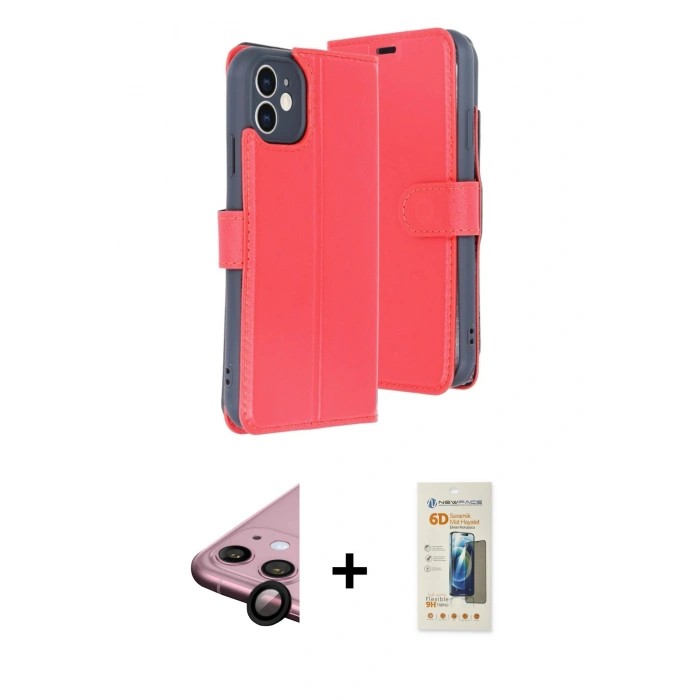 MARSİLYAN™- iPhone 11 Kılıf Siluet Işık Serisi - Siyah 6D Mat Seramik Hayalet Nano Ekran Koruyucu + Raze Metal Kamera Lens - SH