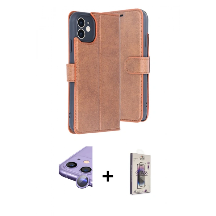 MARSİLYAN™- iPhone 11 Kılıf Siluet Işık Serisi - Siyah Bilvis 3D Cam Ekran Koruyucu + Raze Metal Kamera Lens - MR
