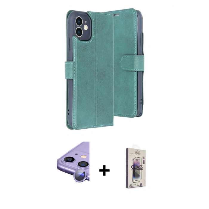 MARSİLYAN™- iPhone 11 Kılıf Siluet Işık Serisi - Siyah Bilvis 3D Cam Ekran Koruyucu + Raze Metal Kamera Lens - MR