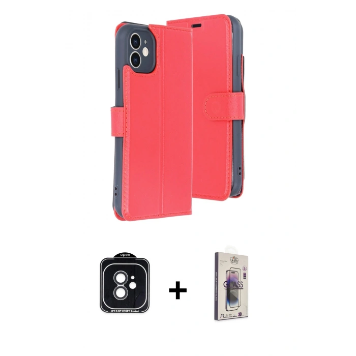 MARSİLYAN™- iPhone 11 Kılıf Siluet Işık Serisi - Siyah Bilvis 3D Cam Ekran Koruyucu + PVD Metal Kamera Lens - SH