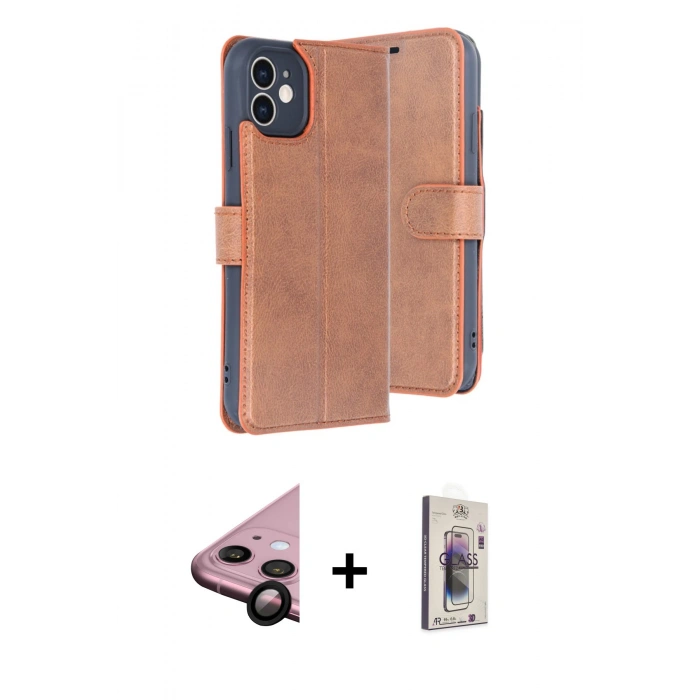 MARSİLYAN™- iPhone 11 Kılıf Siluet Işık Serisi - Siyah Bilvis 3D Cam Ekran Koruyucu + Raze Metal Kamera Lens - SH