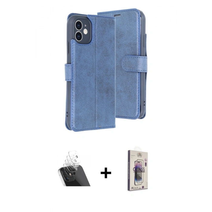 MARSİLYAN™- iPhone 11 Kılıf Siluet Işık Serisi - Siyah Bilvis 3D Cam Ekran Koruyucu + Kamera Lens Koruma Cam - SF