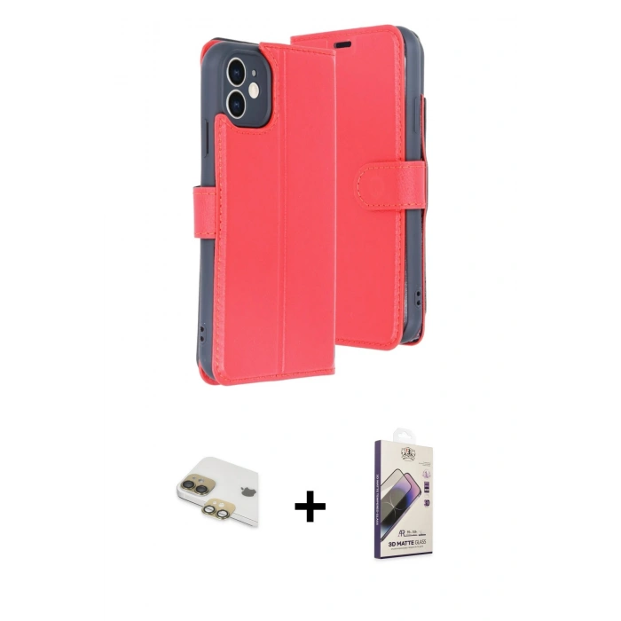 MARSİLYAN™- iPhone 11 Kılıf Siluet Işık Serisi - Siyah Bilvis 3D Mat Cam Ekran Koruyucu + Gold Pers Alüminyum Kamera Lens