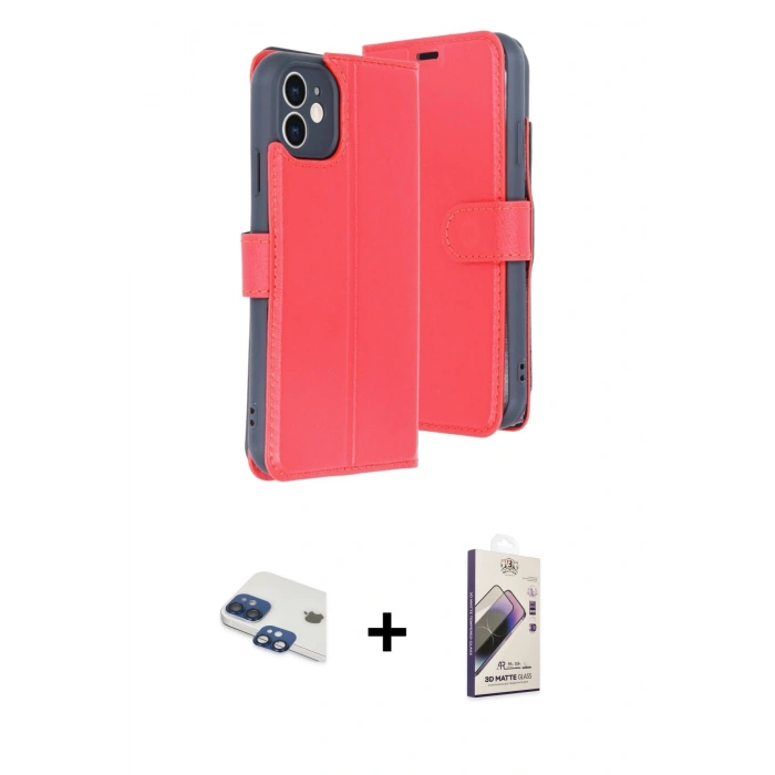 MARSİLYAN™- iPhone 11 Kılıf Siluet Işık Serisi - Siyah Bilvis 3D Mat Cam Ekran Koruyucu + Pers Alüminyum Kamera Lens - LT