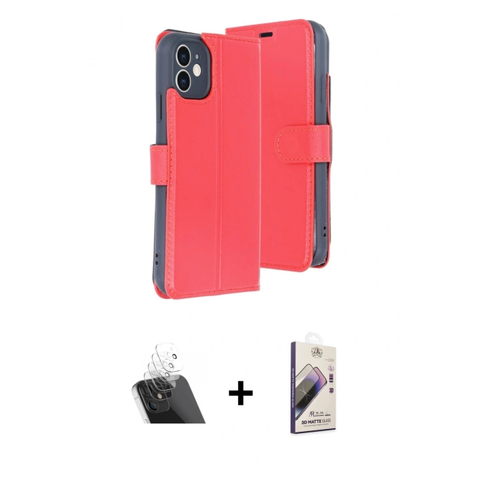 MARSİLYAN™- iPhone 11 Kılıf Siluet Işık Serisi - Siyah Bilvis 3D Mat Cam Ekran Koruyucu + Kamera Lens Koruma Cam - SF