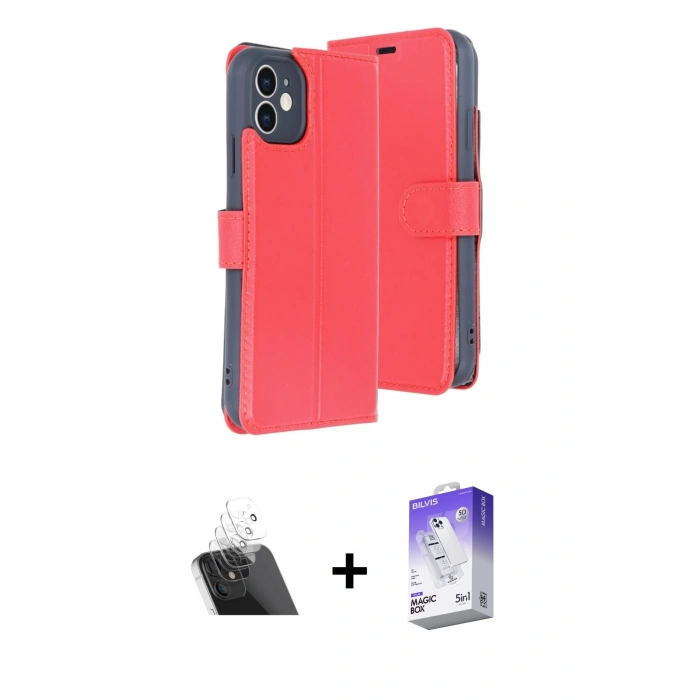 MARSİLYAN™- iPhone 11 Kılıf Siluet Işık Serisi - Siyah Bilvis 5in1 3D Magic Cam Ekran Koruyucu + Kamera Lens Koruma Cam - SF