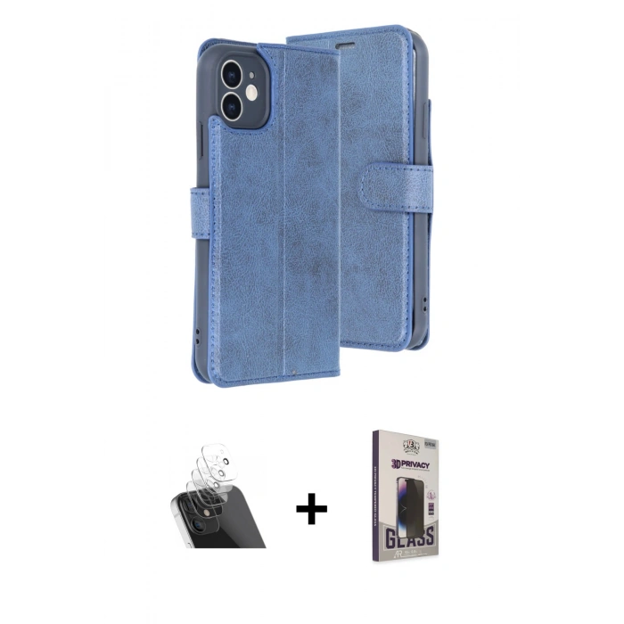 MARSİLYAN™- iPhone 11 Kılıf Siluet Işık Serisi - Siyah Bilvis Hayalet Cam Ekran Koruyucu + Kamera Lens Koruma Cam - SF